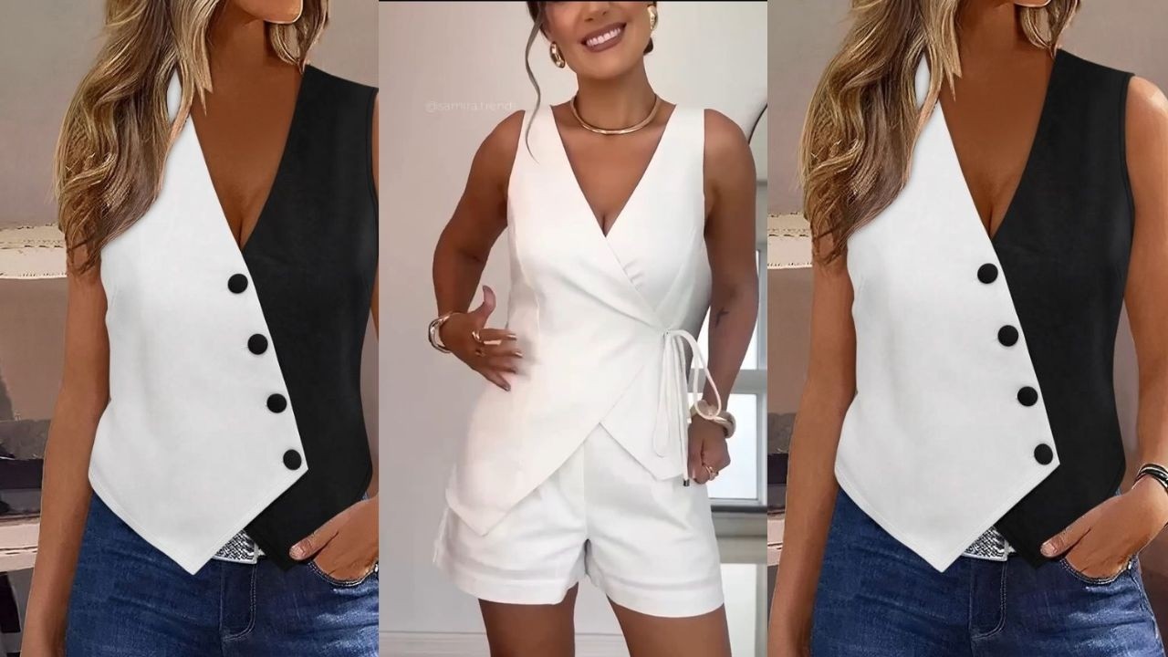How to Cut and Sew Asymmetric wrap waist vest | Stylish Waist Coat Tutorial