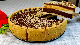 Chocolate Tart With Biscuit Base - No Oven, No Eggs