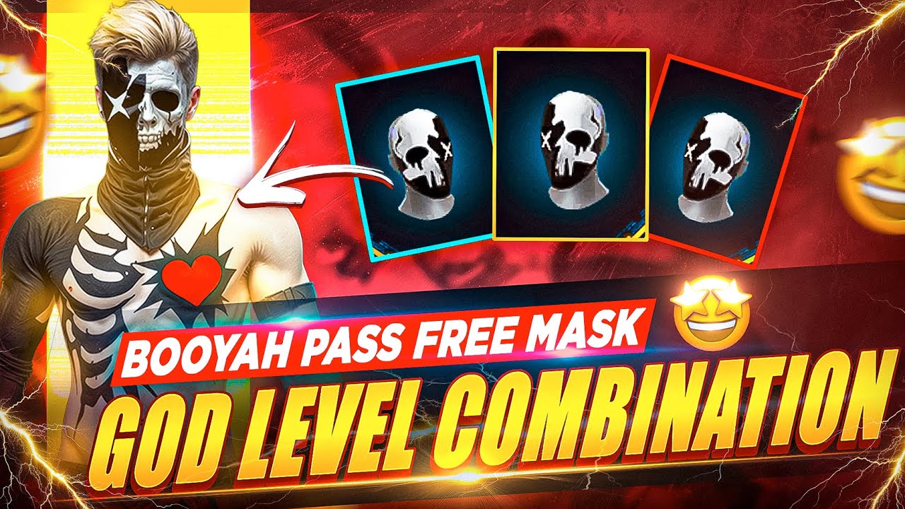 TOP 20 GOD LEVEL DRESS UP WITH BOOYAH PASS FREE MASK 💀 || GOD LEVEL DRESS COMBINATION || FREE FIRE 🔥