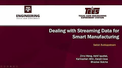 INFORMS Quality, Statistics, and Reliability (QSR) Dealing w/ streaming data for smart manufacturing