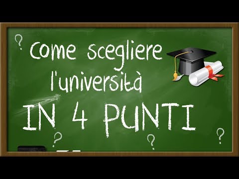 Video: Come Scegliere Un'università Per L'ammissione