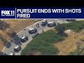 Shots fired at end of pursuit in East LA
