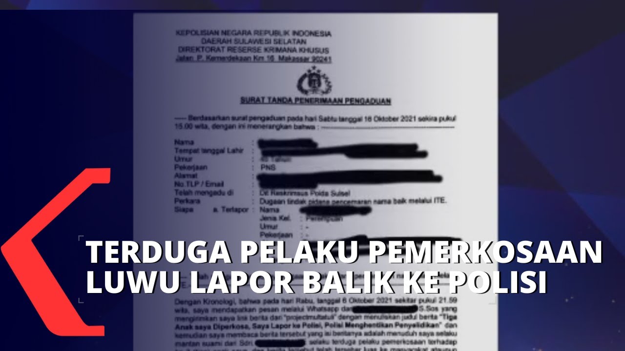 Ayah Terduga Pelaku Pemerkosaan 3 Anak di Luwu Laporkan Balik Mantan Istri ke Polisi