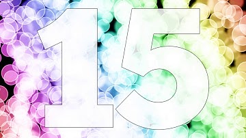 4K Footage Fourteen to fifteen years happy birthday fade in/out animation with color bokeh