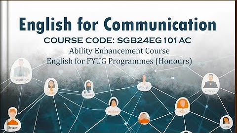 English For Communication/Block-01/Unit-01 Introduction to Communication #SGOU #degree #education 