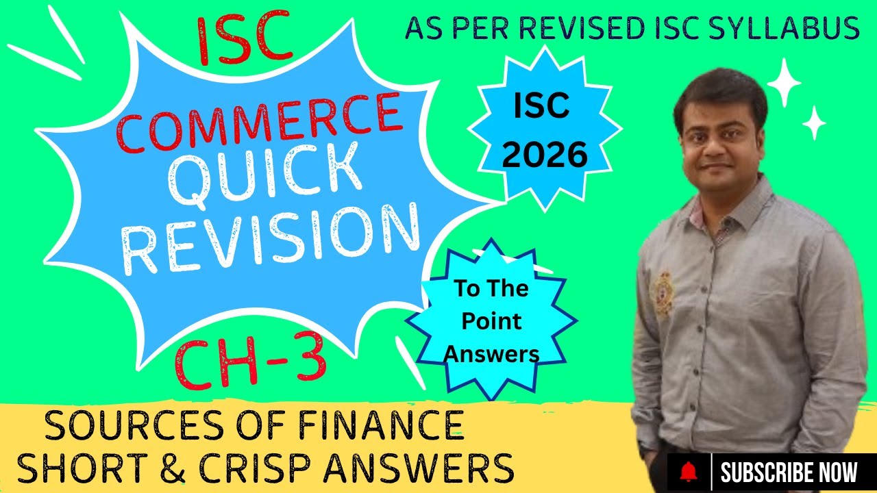 Ch-3, Quick Revision, ISC Commerce, Class 12, As Per Revised ISC ...