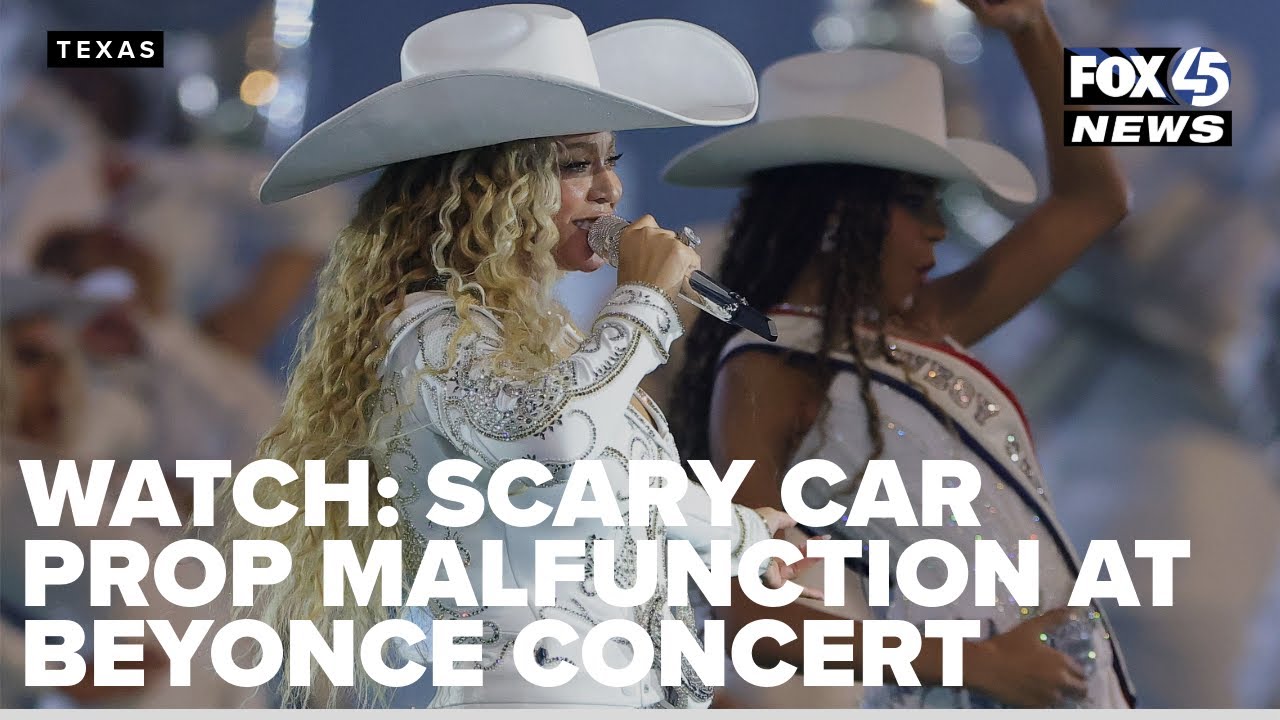 Beyoncé flying car prop malfunctions during concert