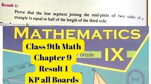 9th Class Math | Application of Distance and Mid Point Formula | Chapter 9 Result 1 | KP all Boards