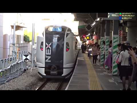 移設工事中の渋谷駅埼京線ホームに到着～出発する埼京線下り特急成田エクスプレレスE259系