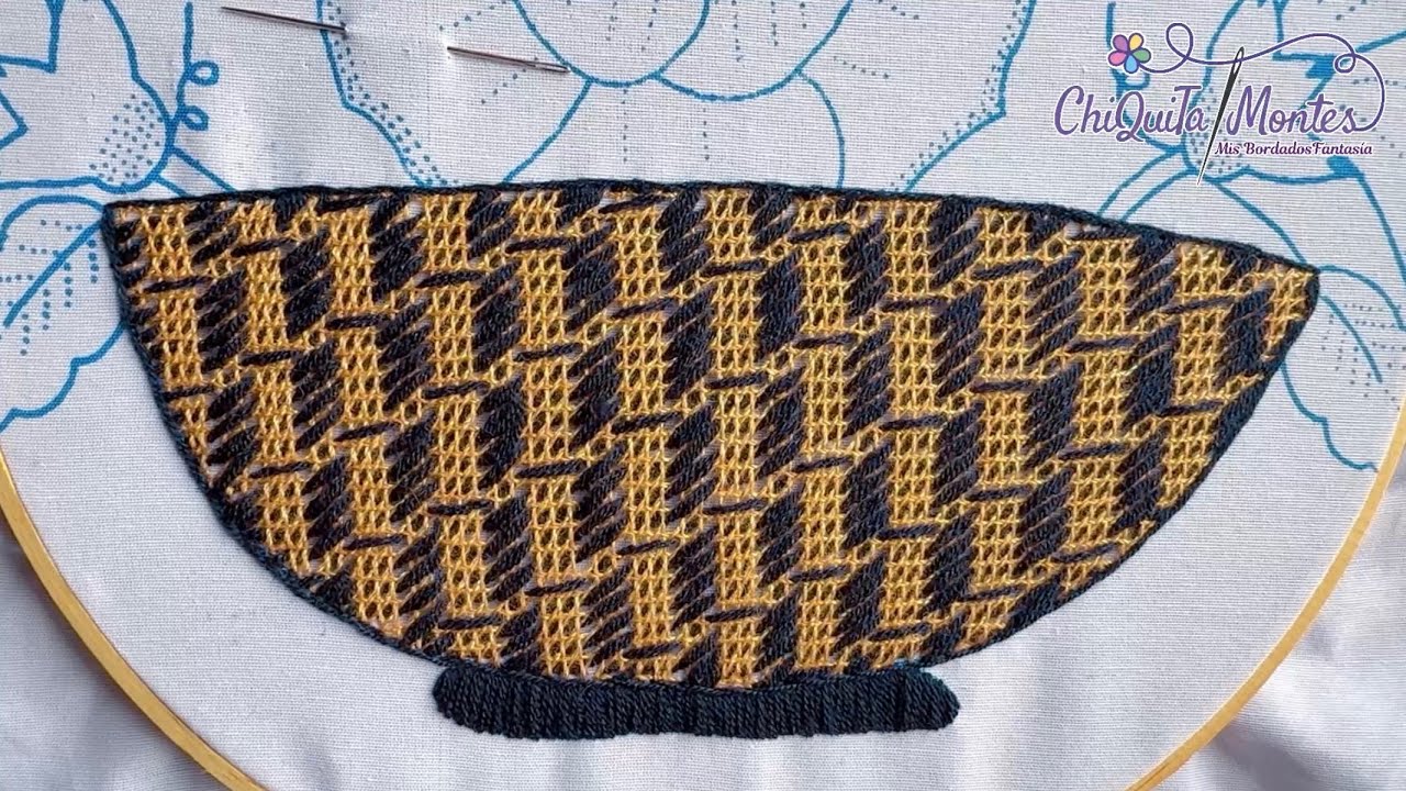 Bordado Fantasía Maceta 5 / Hand Embroidered Pot 