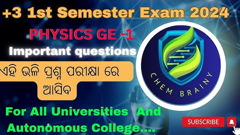 Physics ge 1 important questions 2024 l Physics ge sem 1 important questions 2024