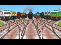 9-Trains Crossing At Bumpy Forked Branched Railroad Tracks | cool train for toddlers