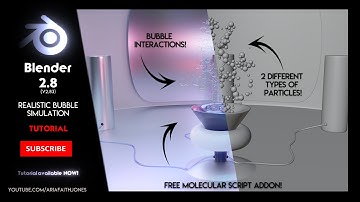Blender 2.8 | Realistic Bubble Simulation - Particles | Molecular script | TUTORIAL