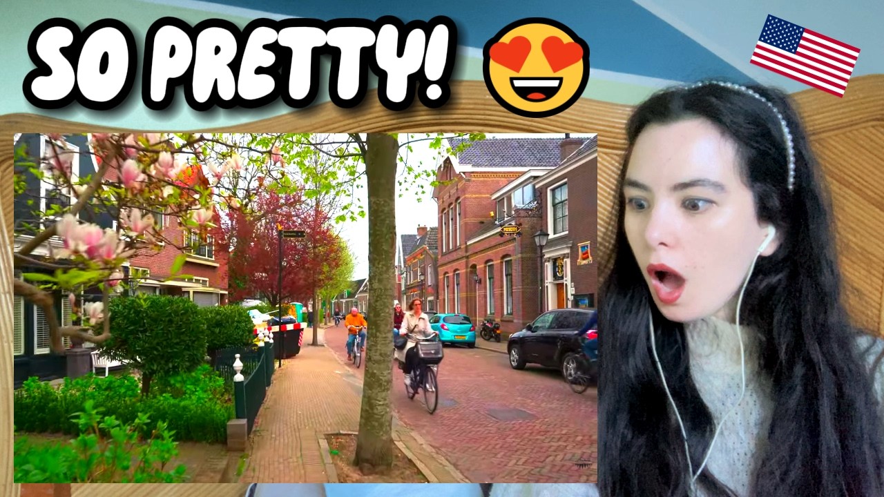 American Girl reacts to A Pretty Little Village in The Netherlands | Zaanse Schans Walking Tour