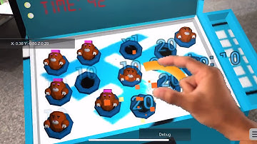 Whack-A-Mole in augmented reality (ARKit and Manomotion SDK)