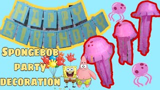 DIY jellyfish || DIY banner || Spongebob party decoration