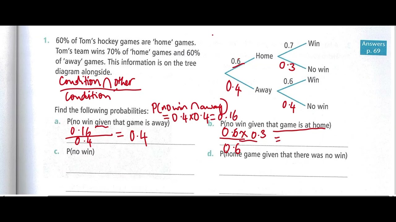NCEA Level 2 probablity Tree diagrams conditional probability 1 - YouTube