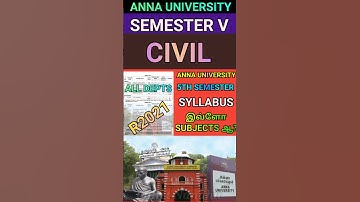 Anna University 5th Sem CIVIL Syllabus #shorts #annauniversity #civil#regulation2021 #syllabus#r2021