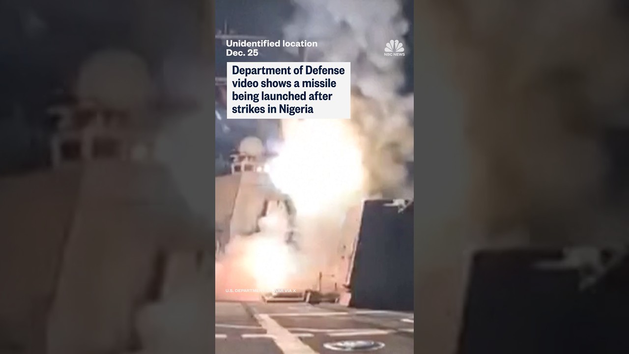 Defense Department video shows a missile being launched after strikes in Nigeria