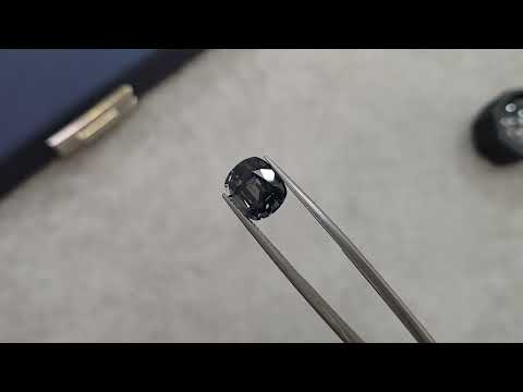 Dark gray cushion cut spinel 5.10 ct, Burma Video  № 2