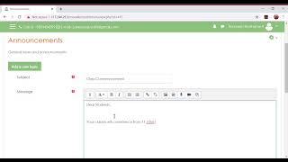 How to  create an announcement in MOODLE in St. Thomas College E-Learning Platform screenshot 2