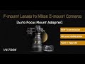 Viltrox nfz lens mount adapter for fmount lenses to pair with nikon zmount camera models