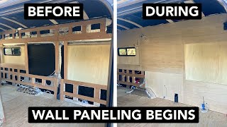 Camper Van Wall Paneling Install Part 1 2021 Ford Transit Van Build Ep 14