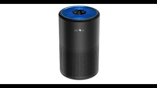 isinlive Air Purifier for Home Bedroom True HEPA Filter Air Cleaner, AC201B, Black