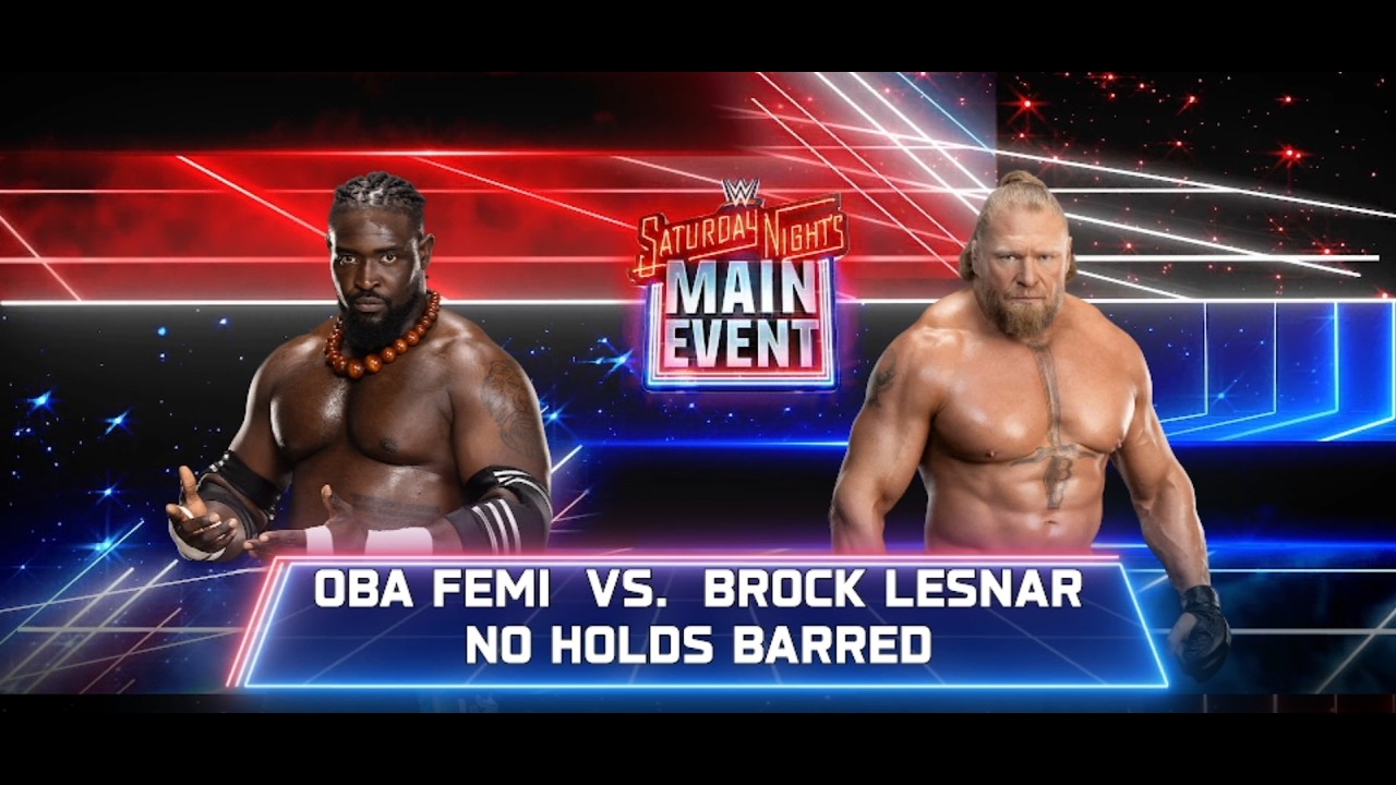 WWE No Holds Barred Match- Oba femi vs Brock lesnnar - worldtourgames-gameplay-wwe-2k25-gaming