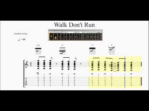 Chord Practice - Barre Chords -  Walk Don't run - Slow to Fast