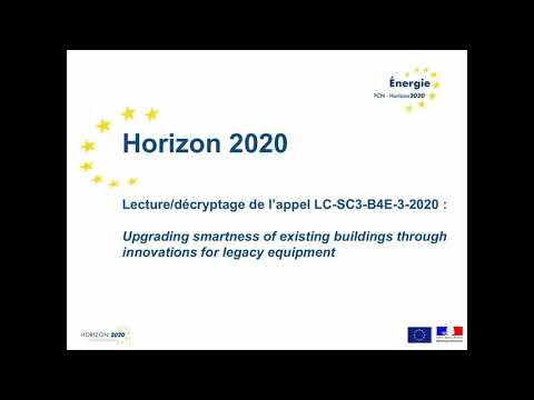 Appel H2020  Upgrading smartness of existing buildings through innovations for legacy equipment