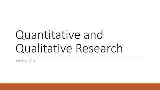 Practical Research 1 (Module 3): Quantitative and Qualitative Research