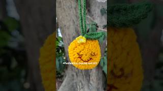 Foldable cup holder bag. ถักกระเป๋าพับได้น้องส้ม #crochet #crochetbag #ถักกระเป๋า
