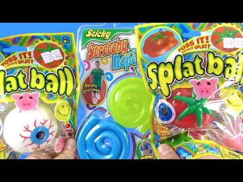 Niloya Heidi Caillou Splat Ball ve Stretch Rope açıyor stres attıran oyuncaklarla yumurta challenge