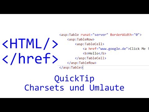QuickTip #25 - HTML Charsets Umlaute | HTML Tutorial | Charset