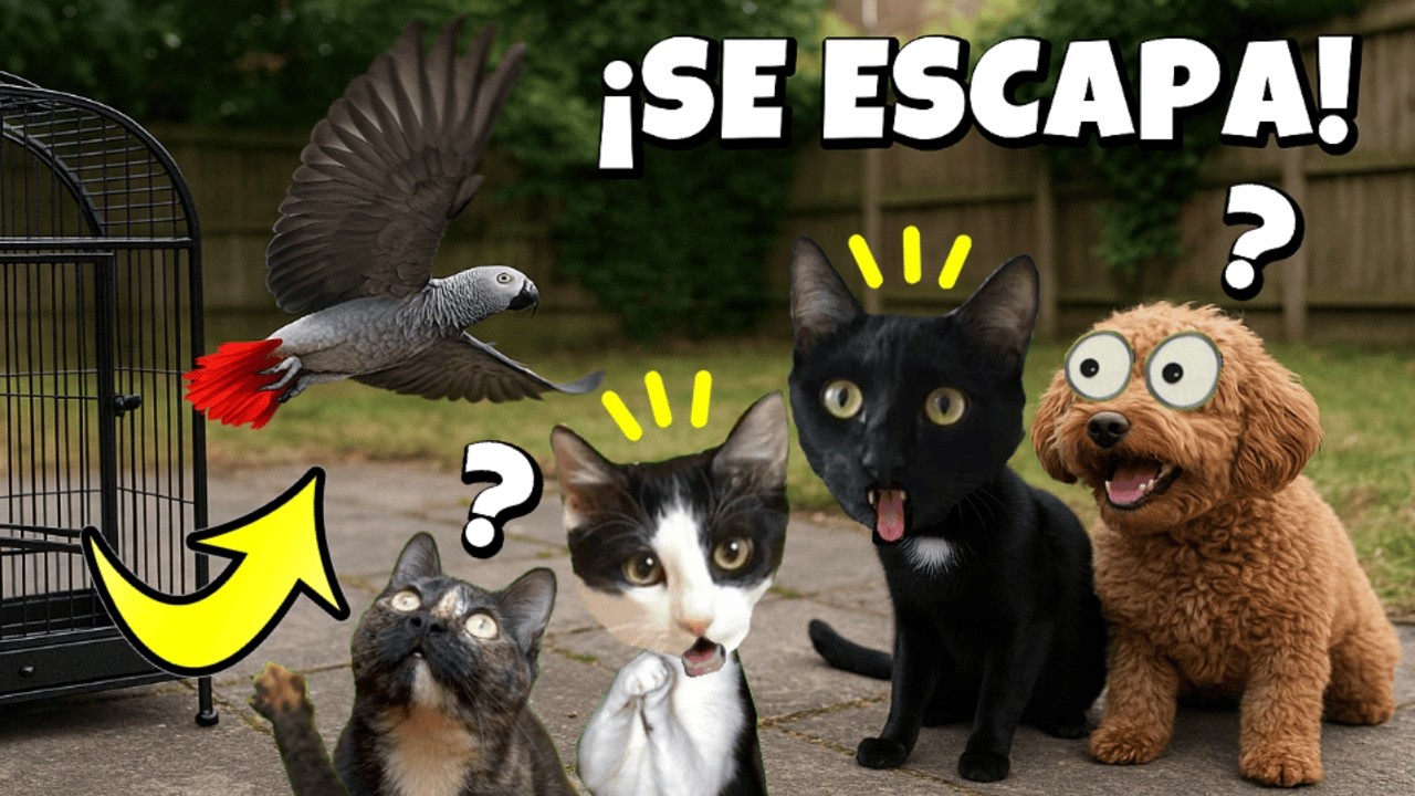 ¡El LORO se ESCAPA de CASA! 😱 GATOS, PERROS y FAMILIA NO PUEDEN ENCONTRARLO | Luna y Estrella