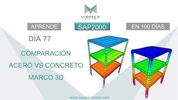 Aprende SAP2000 en 100 días. Día 77: Marco 3d. Acero vs Concreto.