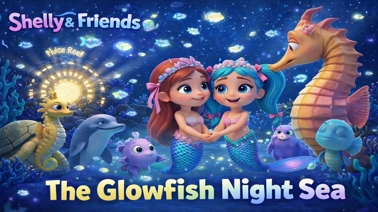 Shelly & Friends 🌌 The Glowfish Night Sea  Calm Kids Cartoon  Ocean Adventure 3D Animation