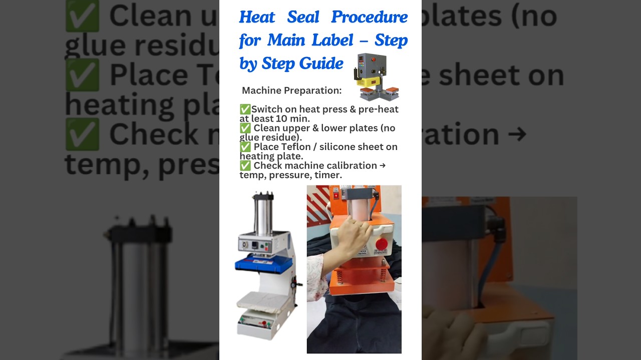 👕 Heat Seal Procedure for Main Label –Step by Step Guide (SOP) || 