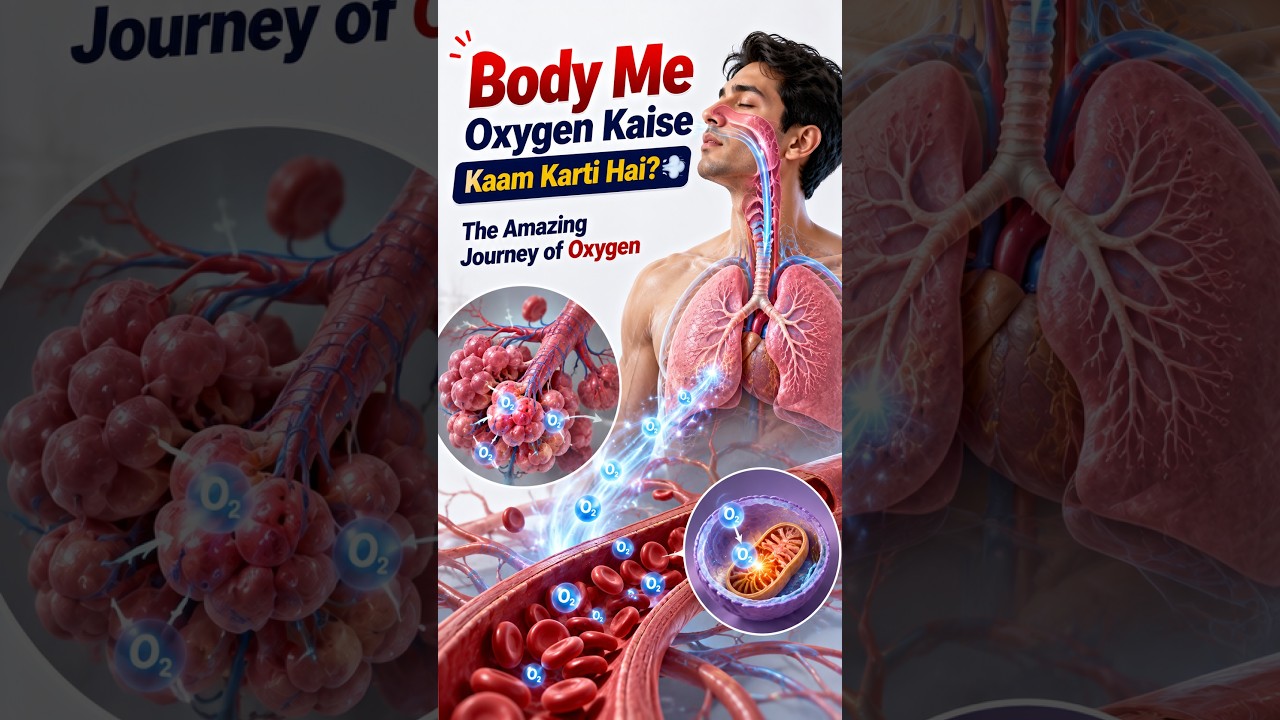 Body Me Oxygen Kaise Kaam Karti Hai? 😮‍💨 | The Amazing Journey of Oxygen #shorts