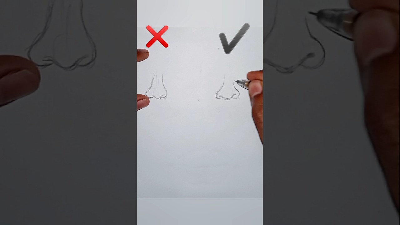 how to draw nose for beginners 