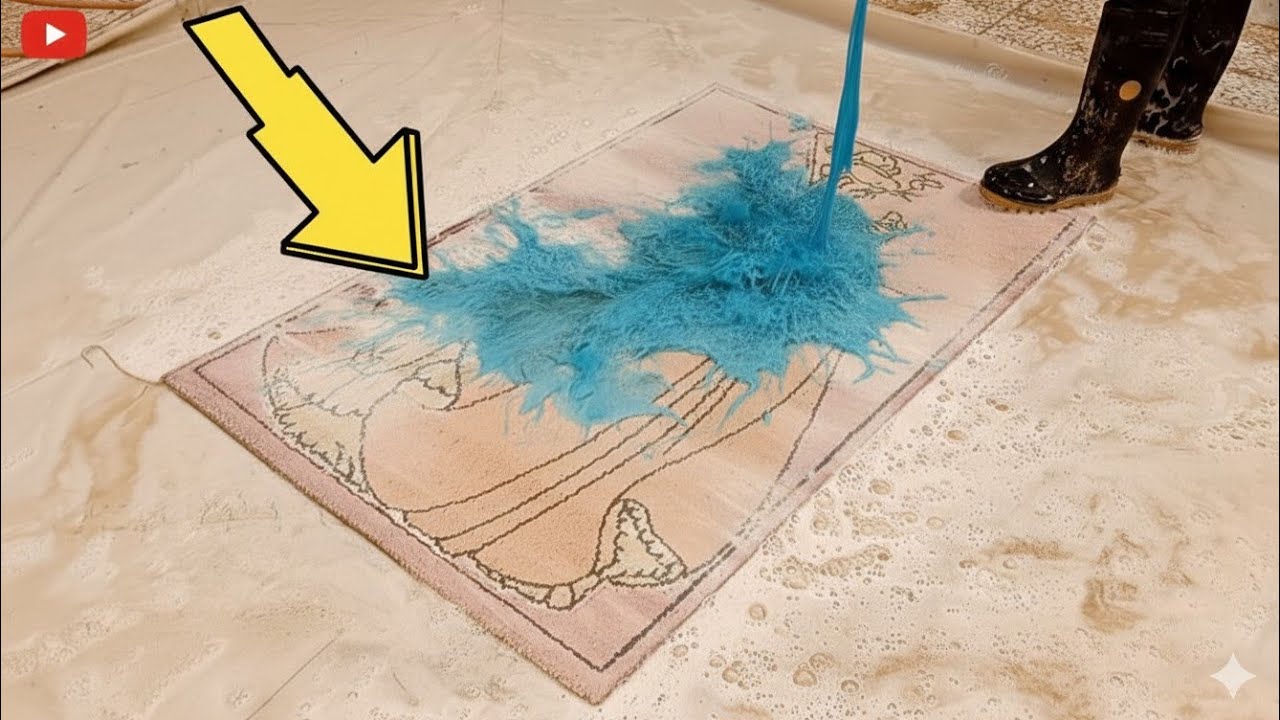 Satisfying ASMR Rug Cleaning 😶 – Watch This  Rug Melt the Dirt Away NO TALKING! / asmr rugs