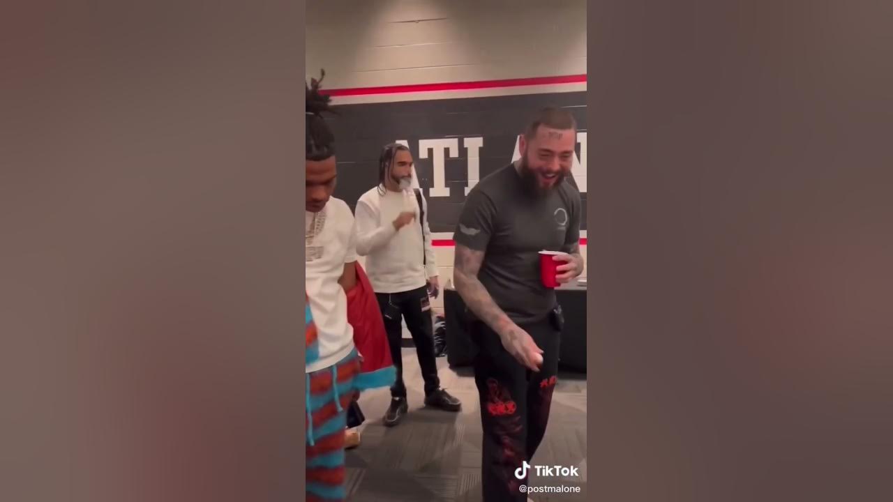 Post Malone backstage in ATL w/ Lil Baby &  Swae Lee!  “Big Jet Plane” for their next collaboration