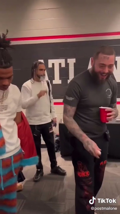 Post Malone backstage in ATL w/ Lil Baby &  Swae Lee!  “Big Jet Plane” for their next collaboration