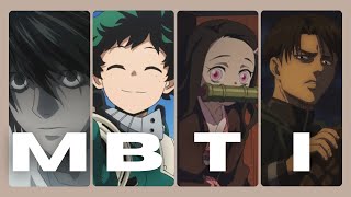 MBTI de personajes de anime (según Personality Database)