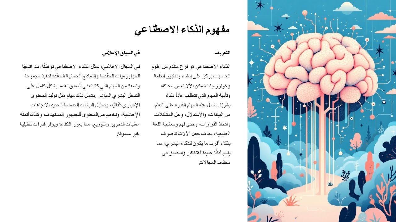 المحاضرة 11  اعلام متقدم   الذكاء الاصطناعي والاعلام