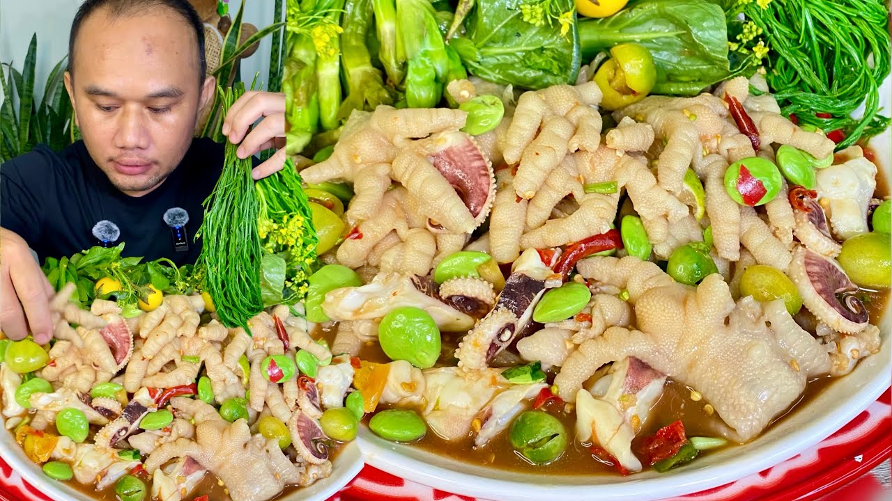 ตำตีนไก่ หนวดปลาหมึก ใส่สะตอ แซ่บนัว