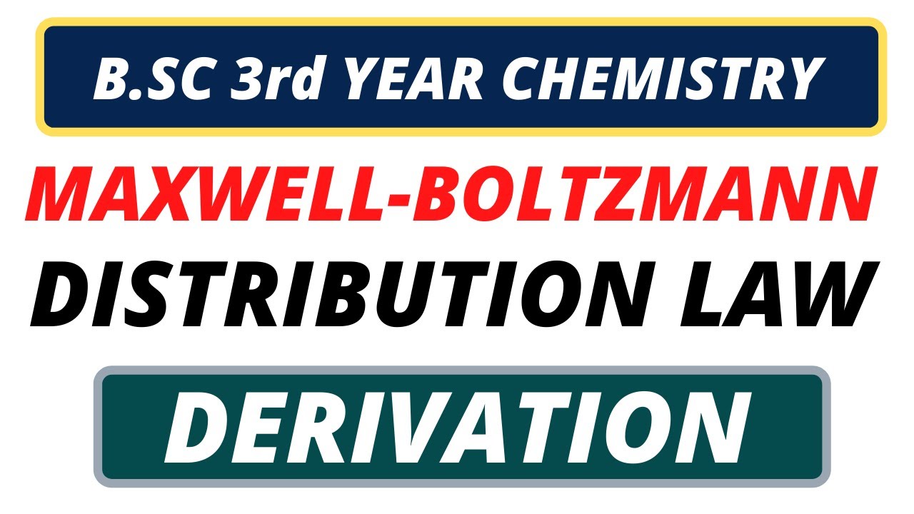 MaxwellBoltzmann Distribution Law DERIVATION B.SC 3rd YEAR