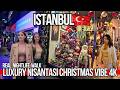 Istanbul’s Luxury District 4K Night Walk | Nisantasi Christmas Lights