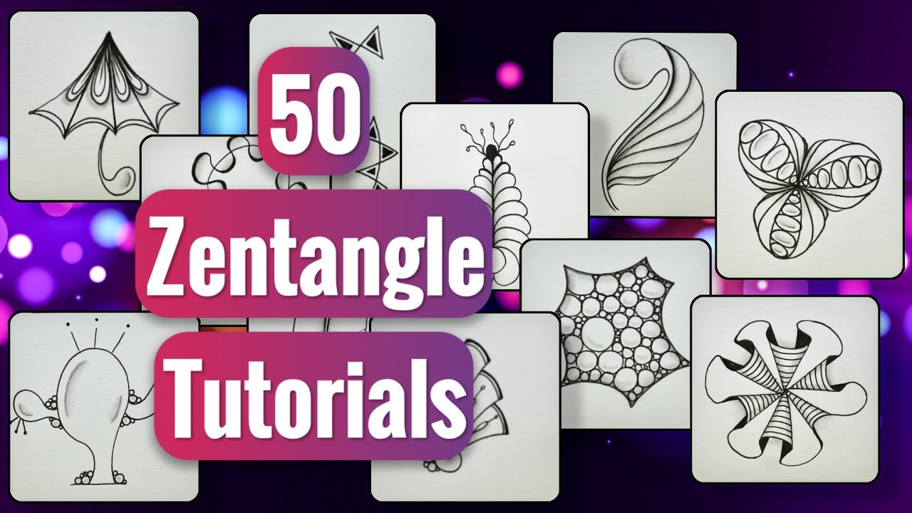 50 Zentangle Tutorials || Part 8 || Zentangle For Beginners
